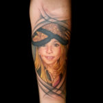 girl color portrait tattoo