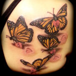 color realistic 3d butterfly tattoo