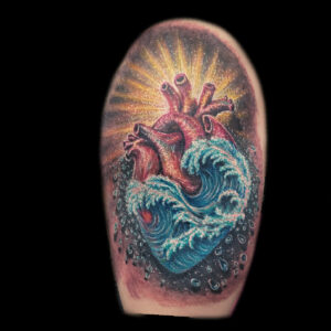 3d heart nautical tattoo