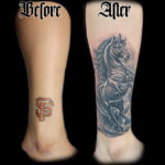 horse cover up tattoo